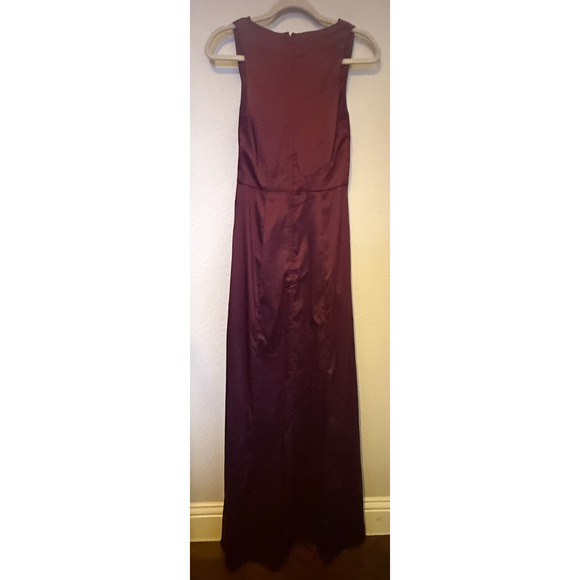 Celebrate DB Studio Long Formal Gown Women’s 2 Burgundy Satin Maxi Dress - Picture 5 of 6